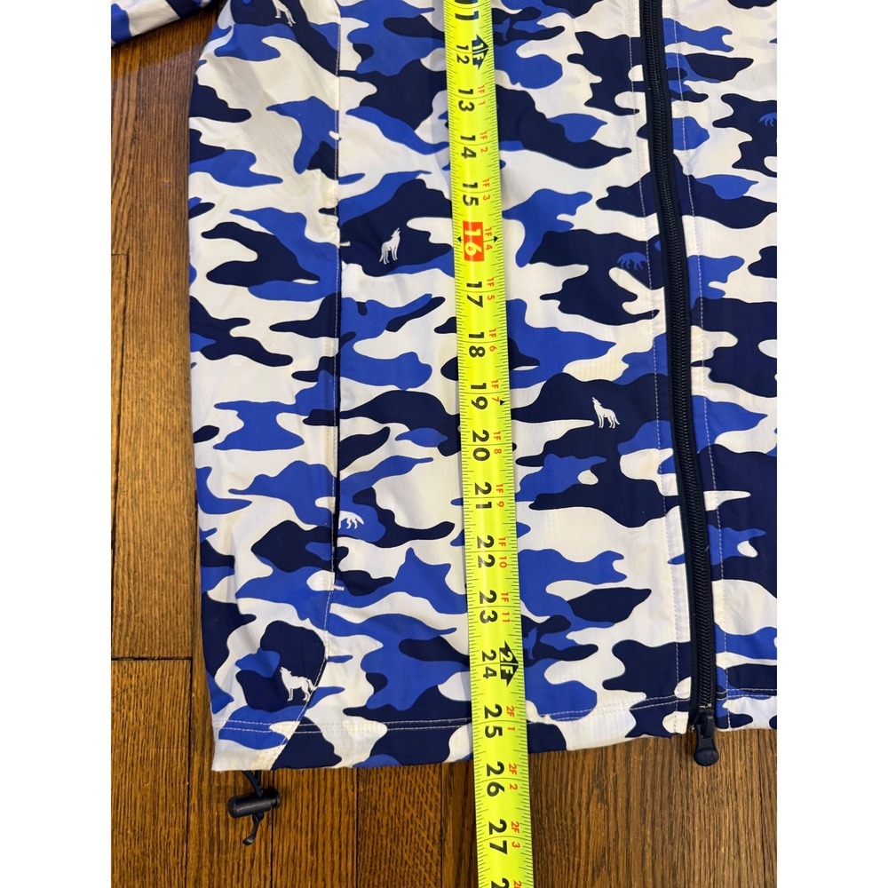 Greyson Clothiers Mens Blue Wolf Camo Full Zip Golf Jacket Small Mock Neck - Picture 6 of 8
